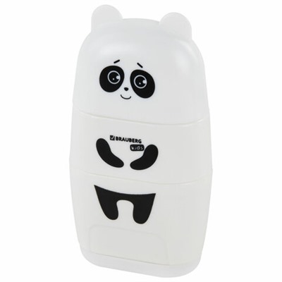 Точилка с ластиком 2 в 1 BRAUBERG KIDS "Зверушки", 2 отверстия, дизайн ассорти, 271989