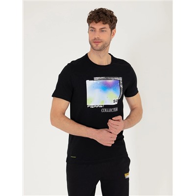 Black Slim Fit Print Print Cycling Bike T -For