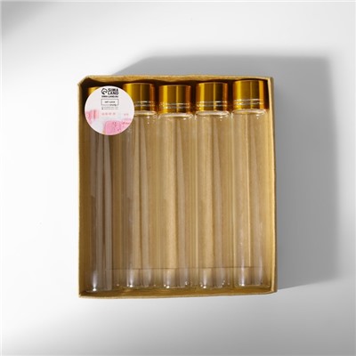 Баночки для хранения бисера, в крафтовой коробке, d=2.2×12 см, 5 шт.