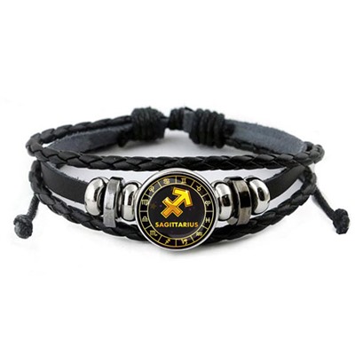 BSK-0032 Кожаный браслет Знаки Зодиака - Стрелец