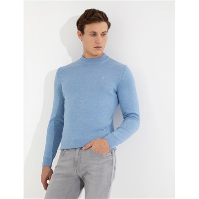 Blue Melanj Slim Fit Half Fisherman воротник основной трикотаж казах
