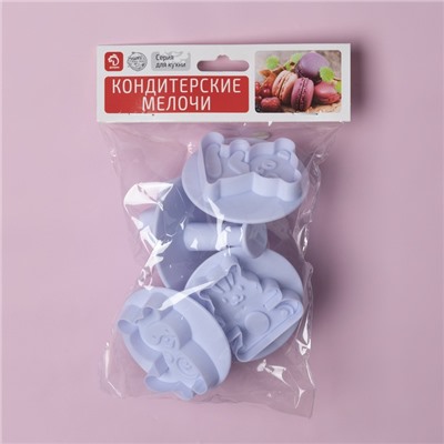 Плунжеры кондитерские Доляна «Мягкая игрушка», набор 4 шт, пластик, МИКС