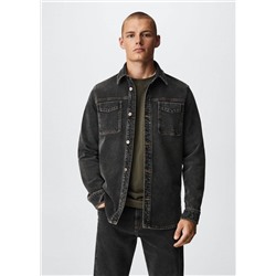 Sobrecamisa vaquera bolsillos -  Hombre | MANGO OUTLET España