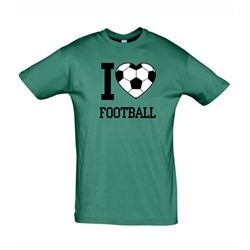 Футболка "I love Football" зеленая