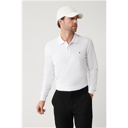 White 2 Button Cotton Polo Yaka Whothirt