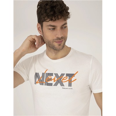 Ekru Slim Fit Printed Bike Bike T -For