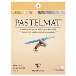 Альбом для пастели, 12л., 300*400мм, на склейке Clairefontaine "Pastelmat", 360г/м2, бархат, цв. блок