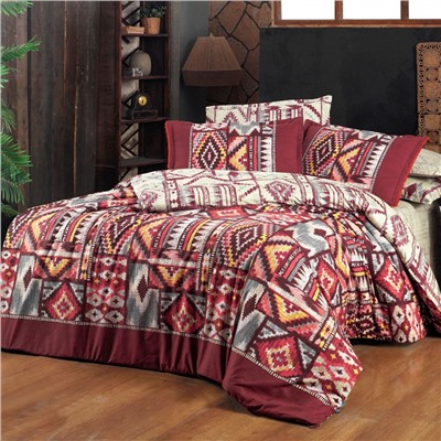 Постельное белье Sarevfancy poplin 1.5 сп. N193 Gilya v1/Bordo