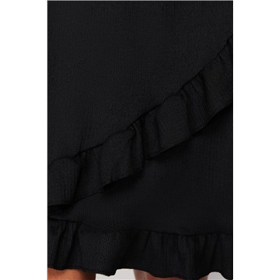 Black Cruve Gravish свадебное платье Cruve Volan мини -вязаное платье TBBSS24AH00037