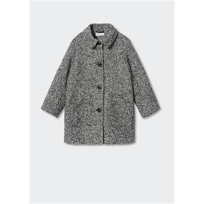 Abrigo jaspeado solapas -  Niña | MANGO OUTLET España