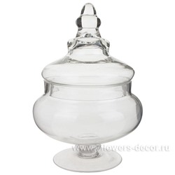 Ваза с крышкой (стекло), D15xH23 см