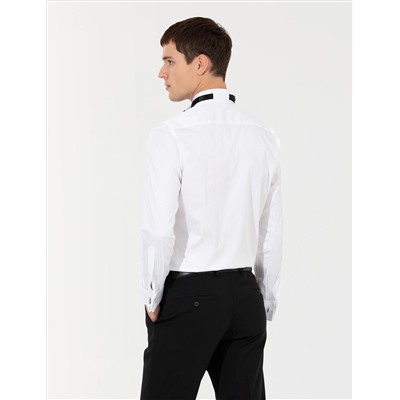 Белый бывший Рубашка для смокинга Slim Fit