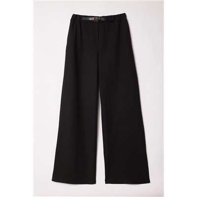 Черный ремень подробный Wideleg/Широкие штаны Twoss25pl00059