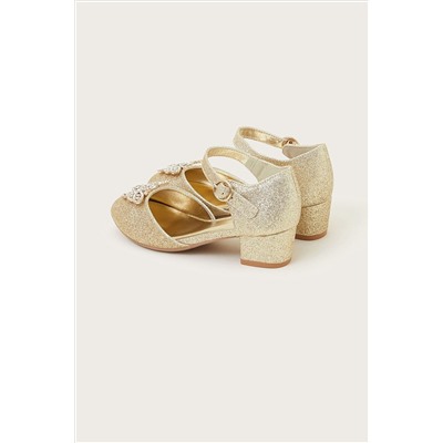 Monsoon Gold Shimmer Princess Ballerina Flats