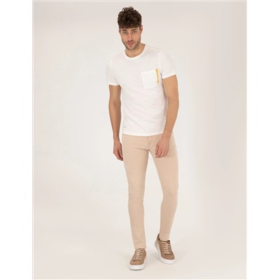 Ekru Slim Fit Pocket Bicycle T -For