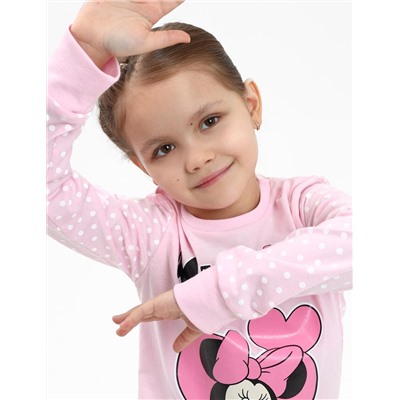 Пижама детская KETMIN HOME МИННИ LOVE цв.розовый/белый горох (Лонгслив/Брюки)
