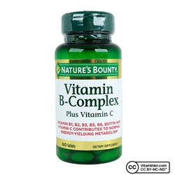 Nature's Bounty Витамин B-комплекс плюс витамин C 60 таблеток