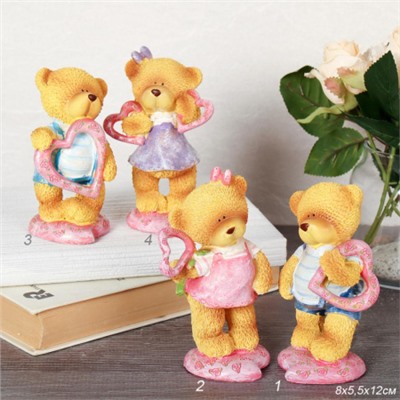 Фигурка Медвежонок с сердцем 11 см / 708-70 /уп 72/АКЦИЯ