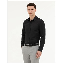 Black Slim Fit рубашка с длинным рукавом