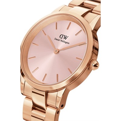 Reloj de cuarzo de acero Iconic Link - 28 mm - Rosa dorado y rosa