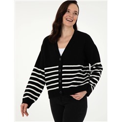 Черный комфорт Fit Triko Cardigan