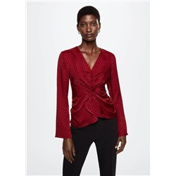 Blusa nudo satinada  -  Mujer | MANGO OUTLET España
