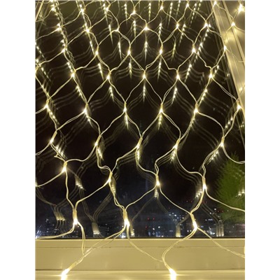 Нарушена упаковка.   Гирлянда LED Сеть (1,2х1,5м.) теплый свет, 24V, IP44 Эра  (ENOS-01B) Б0041909