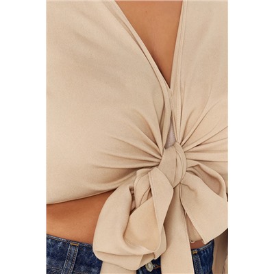 Рычаг урожая норки Frilly маховик Cruve Collar Beach Clothing Blough Size Blouse TBBSS24AF00071