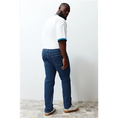 Navy Blue Slim Fit Гибкая ткань Большой размер джинсы джинсы tmnss24cj00000