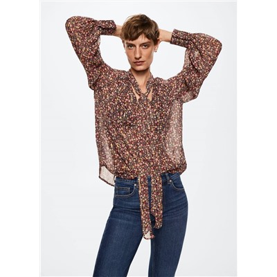 Blusa estampada lazo -  Mujer | MANGO OUTLET España