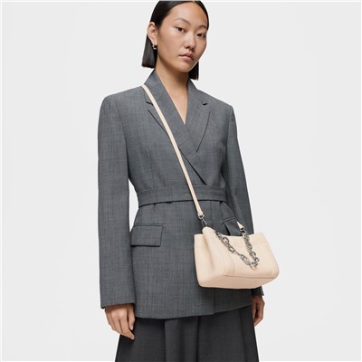 Bolso bandolera - cuero - beige