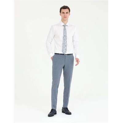 Белый бывший Slim Fit Классическая рубашка с длинным рукавом