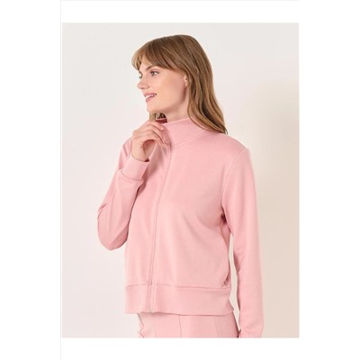Вязаная куртка с длинным рукавом и водолазкой Dusty Rose 23WC010001
