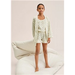 Bata flores algodón -  Niña | MANGO OUTLET España
