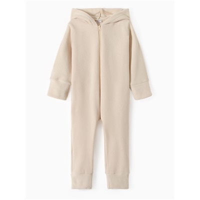Комбинезон флисовый детский MINAKU: Fleece Soft, бежевый, рост 128 см