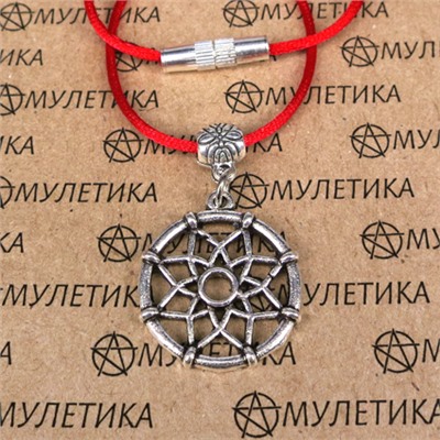 KB020 Браслет на красной нити Ловец снов (защита), цвет серебр.
