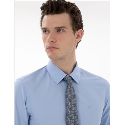 Blue Slim Fit Basic рубашка основная рубашка