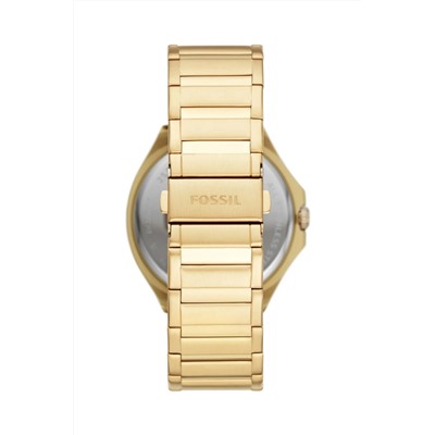 Reloj de cuarzo de acero Evanst - Dorado y negro