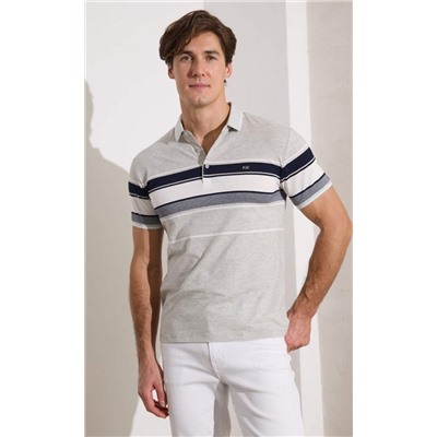 Футболка-поло F411-07-5174 grey melange