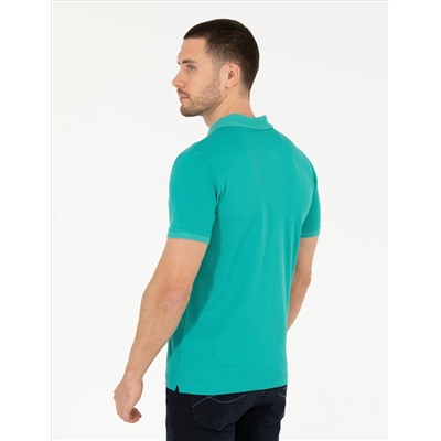 Зеленая слабая полоса Polo Yaka Mercerized T -For
