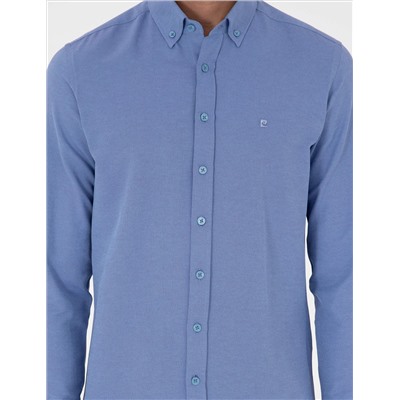Blue Oxford Slim Fit рубашка с длинным рукавом