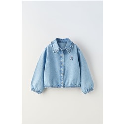 FLORAL EMBROIDERY DENIM SHIRT