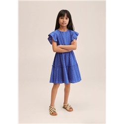 Vestido bordado volantes -  Niña | MANGO OUTLET España