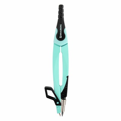 Циркуль с защитным колпачком BRAUBERG ULTRA, 135 мм, мятный, блистер, 210820