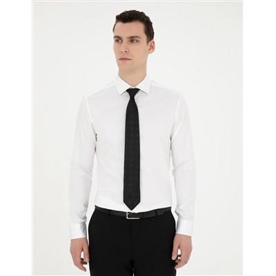 Белый бывший Slim Fit Основная рубашка с длинным рукавом