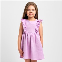Платье детское с рюшей KAFTAN «Муслин», размер 32 (110-116 см), лиловое