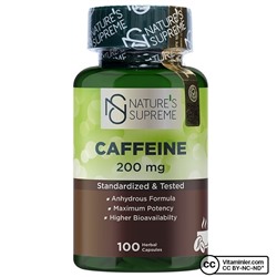 Nature's Supreme Caffeine 200 мг 100 капсул