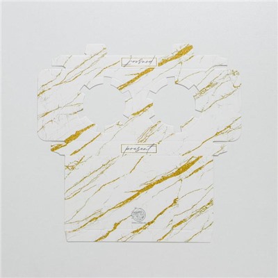 Коробка для капкейка, кондитерская упаковка, 2 ячейки, «Мрамор», 16 х 8 х 11.5 см