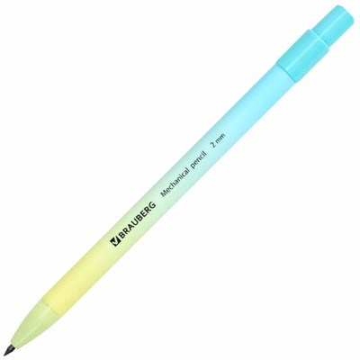 Карандаш механический цанговый 2 мм, BRAUBERG "Grade" PASTEL, HB, встроенная точилка, корпус ассорти, 181961