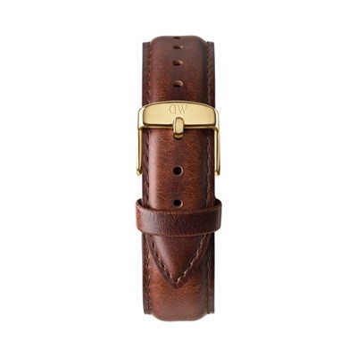 Reloj de cuarzo de piel y chapado en oro amarillo Classic St Mawes